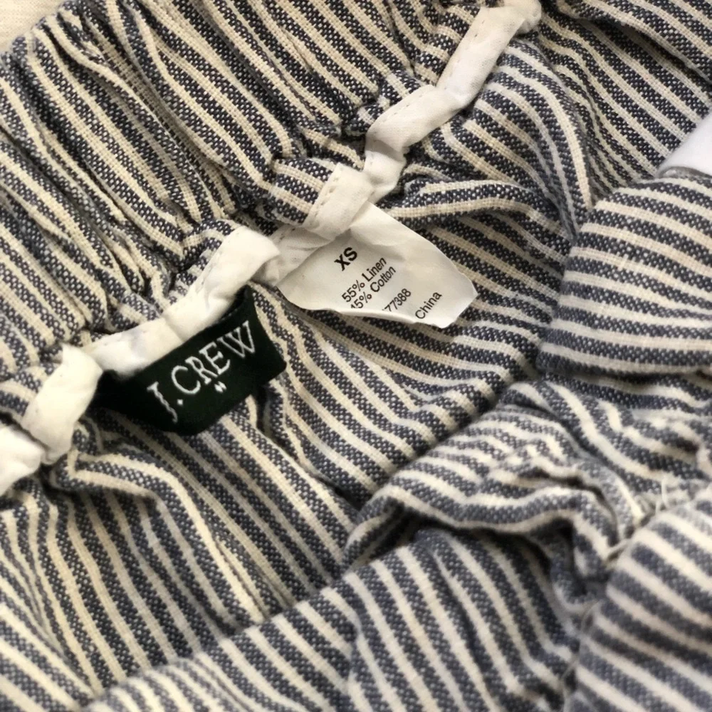 J. Crew Blue and white stripe pull-on linen skirt XS - Picture 5 of 8